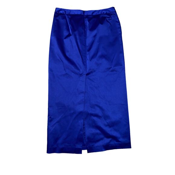 Talbots Petites Long Formal Satin Skirt with Pockets and back slit opening 12P - Picture 2 of 6